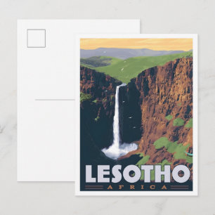 Lesotho Afrika Vintage Reise Postkarte