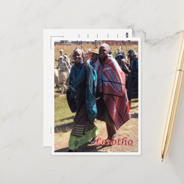 Lesotho - Basotho women - Postkarte (Vorderseite/Rückseite Beispiel)