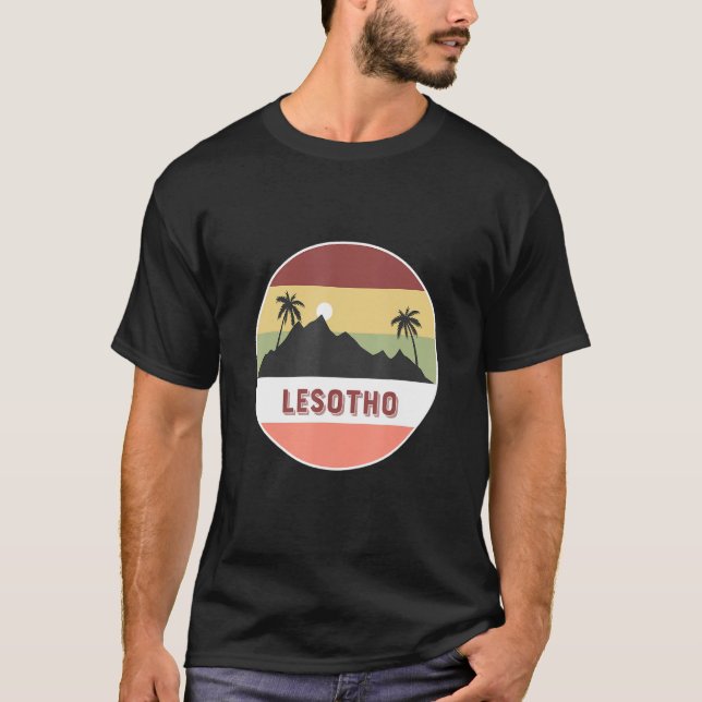 Lesotho-Berg und Palmen T-Shirt (Vorderseite)
