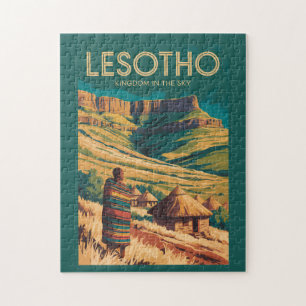 Lesotho Drakensberg Illustration Reise Kunst Retro
