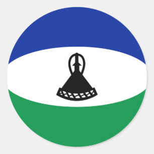 Lesotho Fisheye Flaggenaufkleber Runder Aufkleber