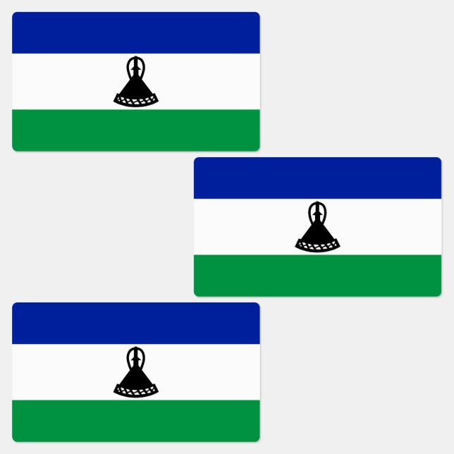 Lesotho Flag Etiketten (Gruppe)