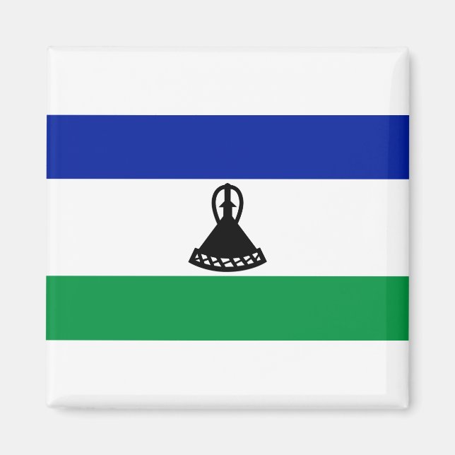 Lesotho Flag Magnet (Vorne)