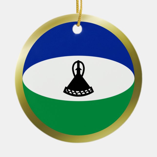 Lesotho Flag Ornament (Vorne)