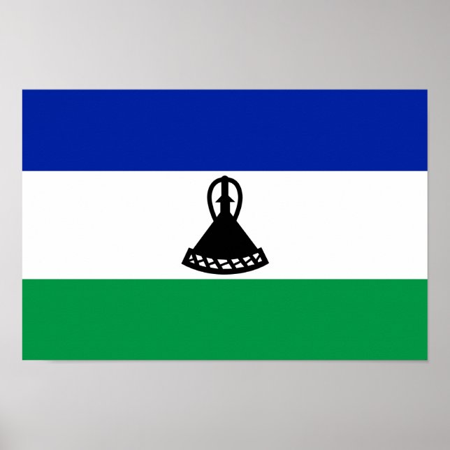 Lesotho Flag Poster (Vorne)