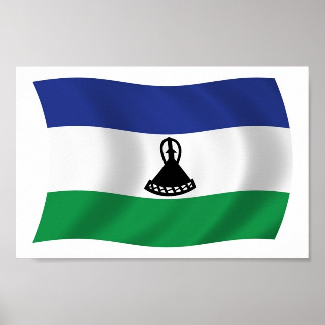 Lesotho Flag Poster Print (Vorne)