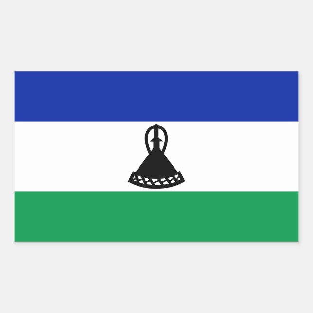 Lesotho Flag Rechteckiger Aufkleber (Vorderseite)