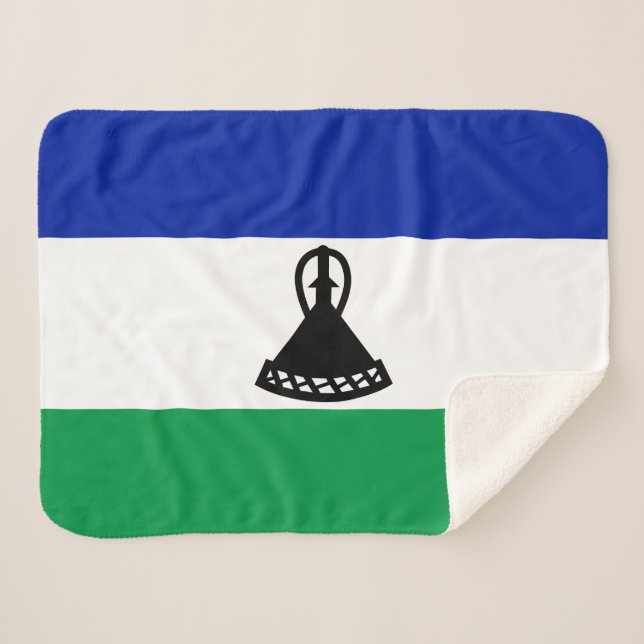 Lesotho Flag Sherpadecke (Vorderseite (Horizontal))