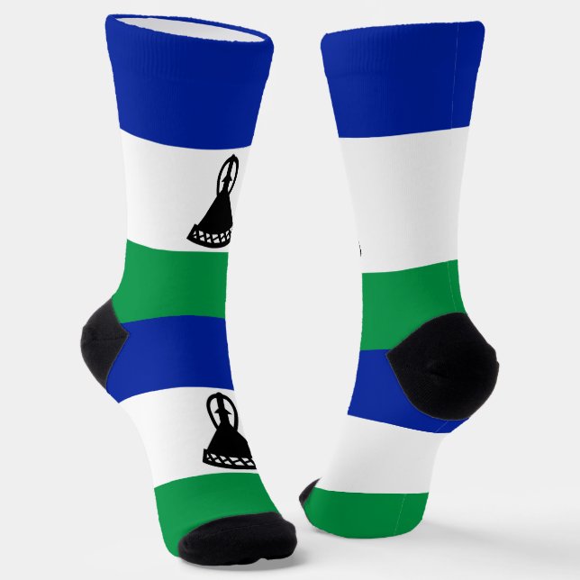 Lesotho Flag Socken (Gewinkelt)