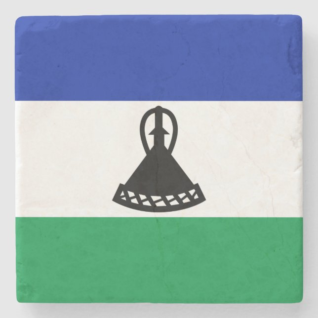 Lesotho Flag Steinuntersetzer (Vorderseite)