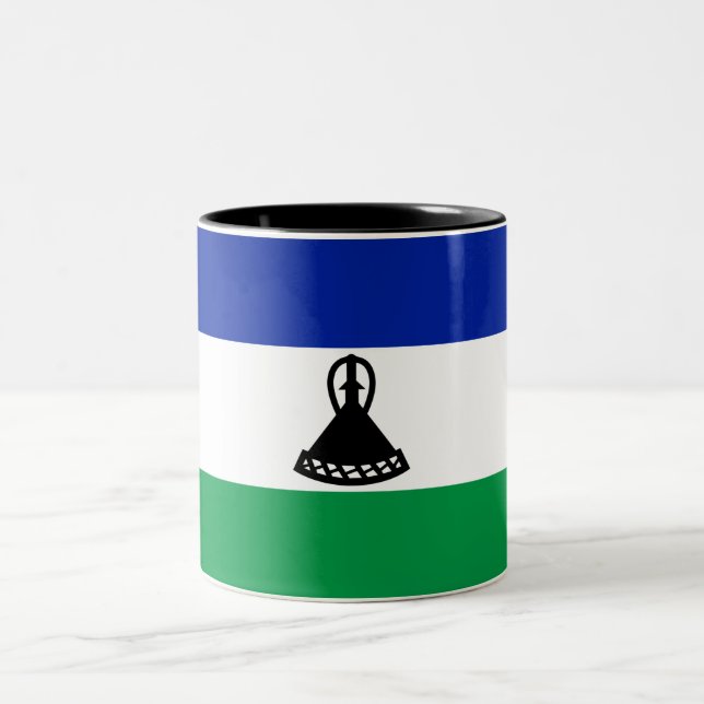Lesotho Flag Zweifarbige Tasse (Mittel)