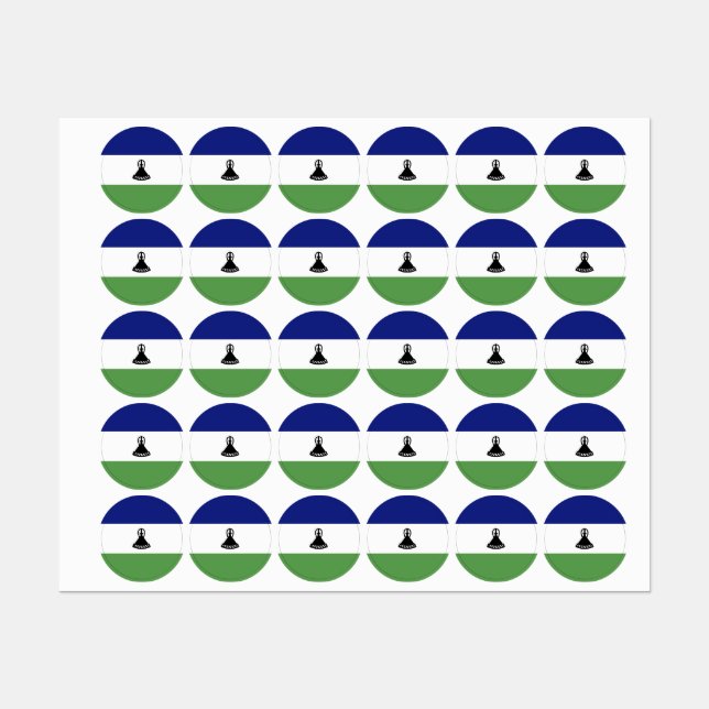 Lesotho-Flagge Etiketten (Blatt)