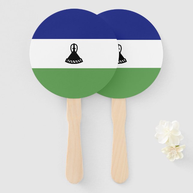 Lesotho-Flagge Fächer (Vorne und Hinten)