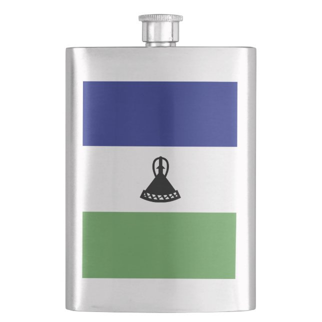 Lesotho-Flagge Flachmann (Vorderseite)