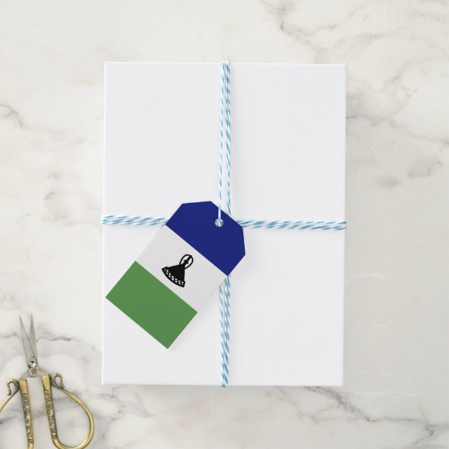 Lesotho-Flagge Geschenkanhänger (Mit Garn)