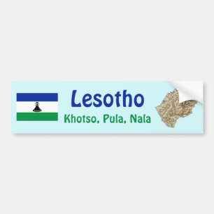 Lesotho-Flagge + Karte Aufkleber Autoaufkleber