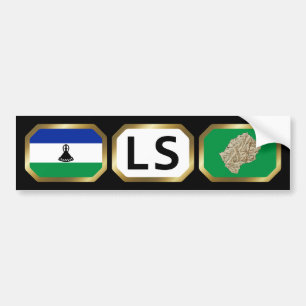 Lesotho-Flagge-Karte-Code-Aufkleber Autoaufkleber
