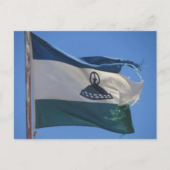 Lesotho-Flagge Postkarte (Vorderseite)