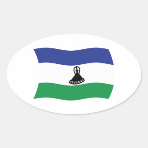Lesotho-Flaggen-Aufkleber Ovaler Aufkleber