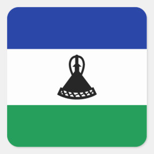 Lesotho-Flaggen-Aufkleber Quadratischer Aufkleber