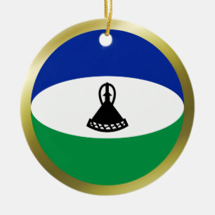 Lesotho-Flaggen-Ornament Keramikornament