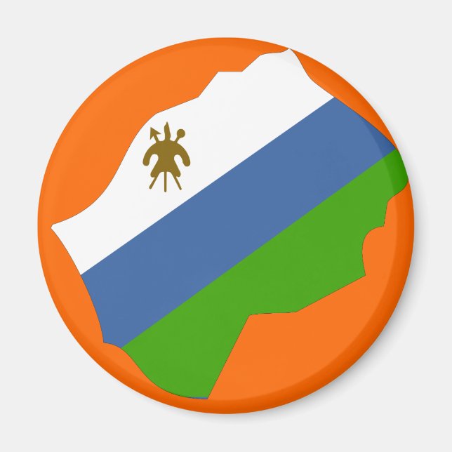 Lesotho-Flaggenkarte Magnet (Vorne)