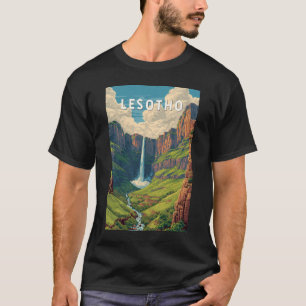 Lesotho Illustration Reise Kunst Vintage T-Shirt