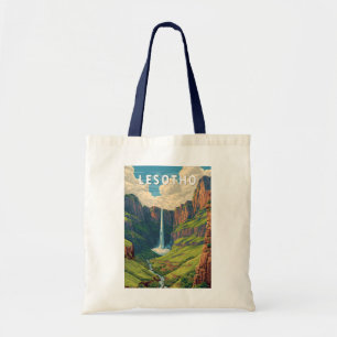 Lesotho Illustration Reise Kunst Vintage Tragetasche