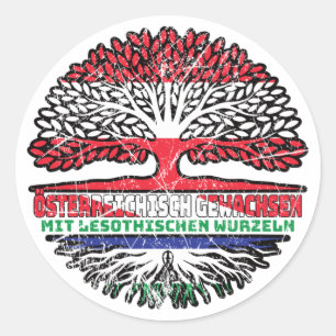 Lesotho Lesothisch Österreichisch Baum Runder Aufkleber
