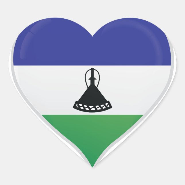 Lesotho love flag orgueil autocollant coeur (Devant)