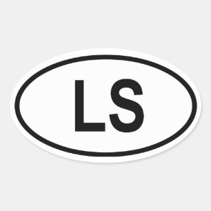 Lesotho "LS" Ovaler Aufkleber