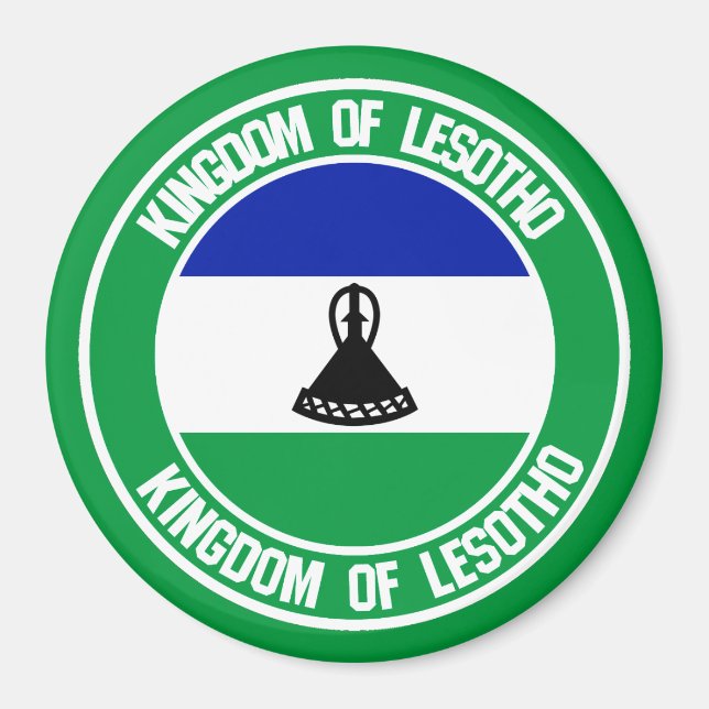 Lesotho Round Emblem Magnet (Vorne)