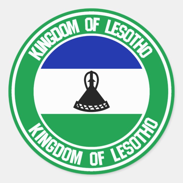Lesotho Round Emblem Runder Aufkleber (Vorderseite)