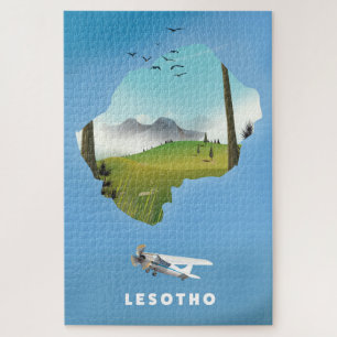 Lesotho Südafrika Ski-Plakat