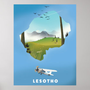 Lesotho Südafrika Ski-Plakat Poster