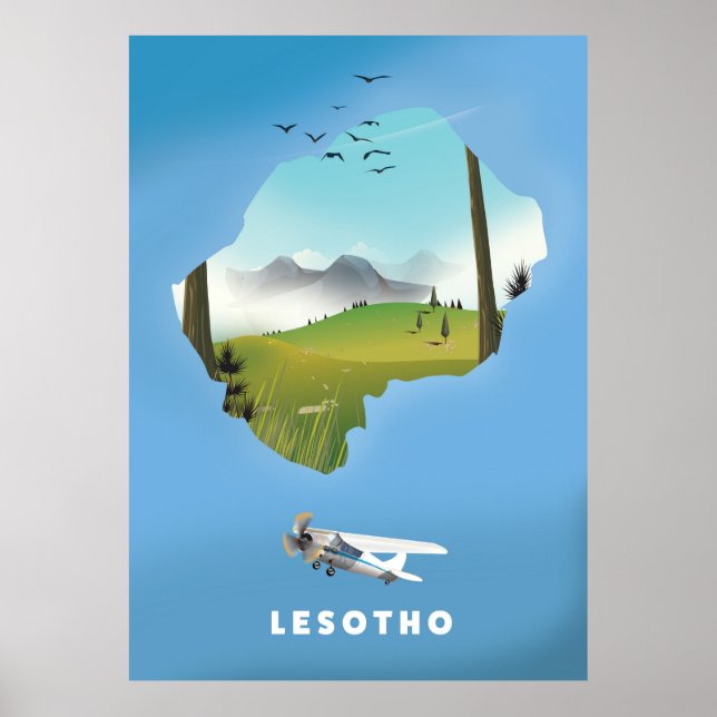 Lesotho Südafrika Skipposter Poster (Vorne)