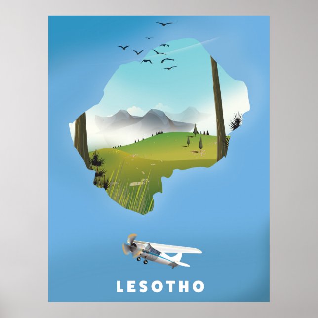 Lesotho Südafrika Skipposter Poster (Vorne)