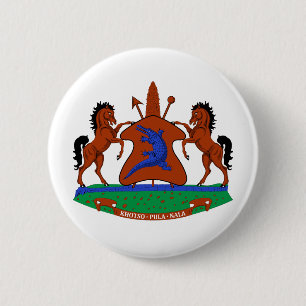 Lesotho Wappen Arme Flagge Land Symbol Heraldik Em Button