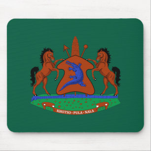 Lesotho Wappen Arme Flagge Land Symbol Heraldik Em Mousepad