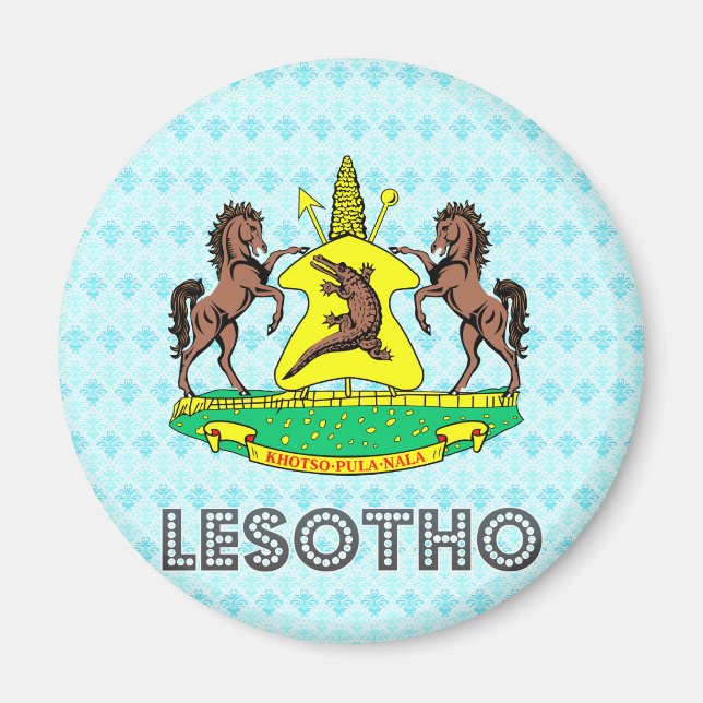 Lesotho-Wappen Magnet (Vorne)