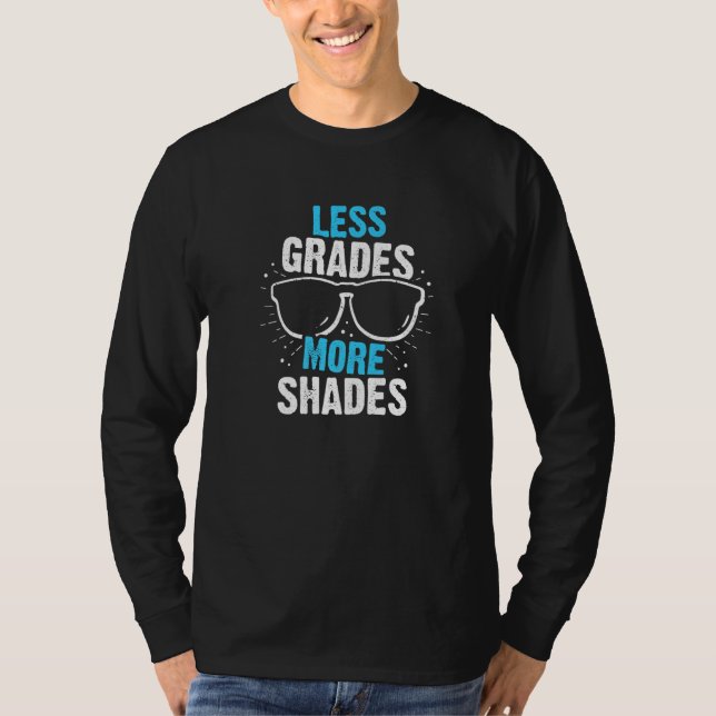 Less Grades More Shades Teacher Vacation Premium T-Shirt (Vorderseite)