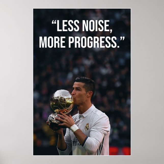 Less Noise More Progress Motivation Poster (Devant)