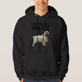Less People More Dogs Clumber Spaniel Introvert Hoodie