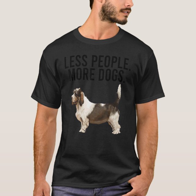 Less People More Dogs Petit Basset Griffon Vendeen T-Shirt (Vorderseite)