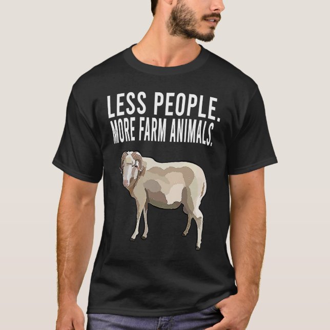 Less People More Farm Animals Ram  Introvert T-Shirt (Vorderseite)