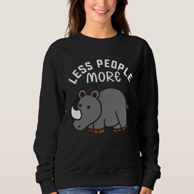 Less People More Rhinos Children Rhino Sweatshirt (Vorderseite)