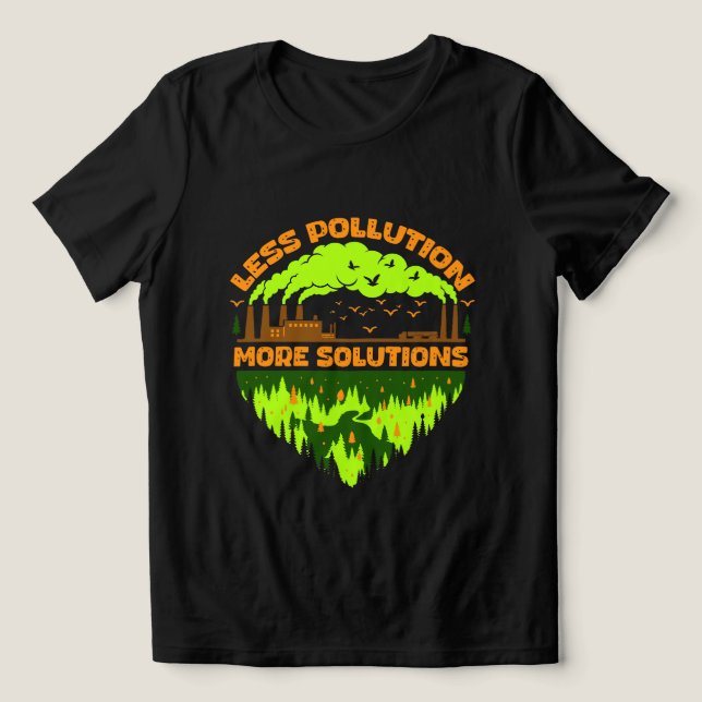Less Pollution More Solutions Earth Day T-Shirt Tri-Blend Shirt (Design Vorderseite)