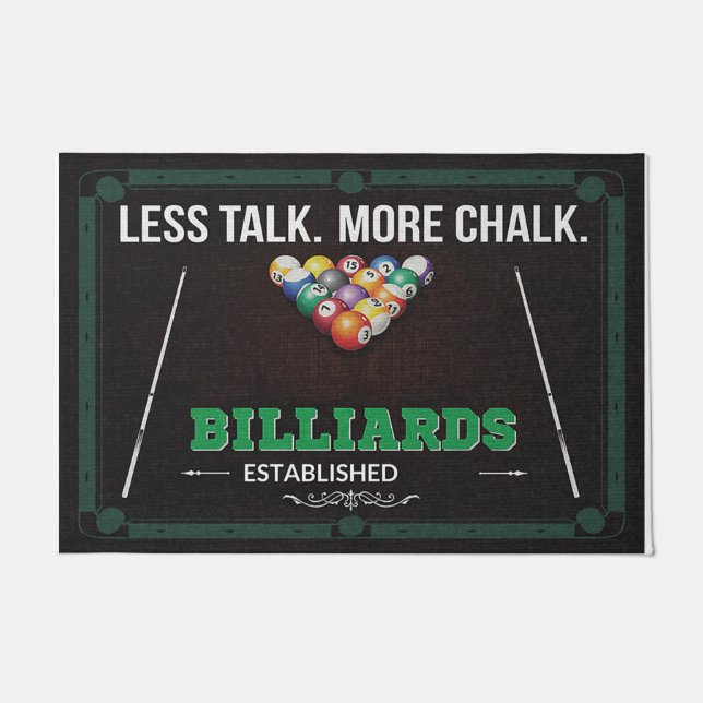 Less Talk More Chalk, Billiards Room  Fußmatte (Vorderseite)
