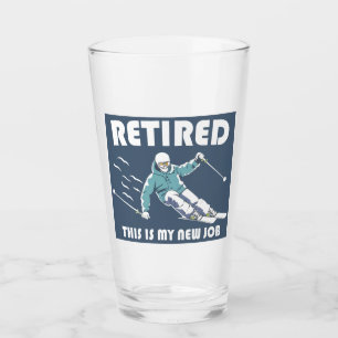Lest dies ist mein neuer Job Skifahren Glas