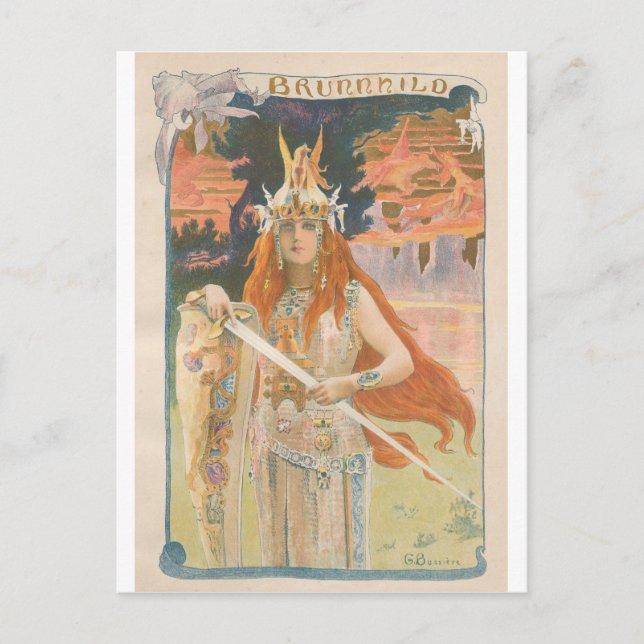 L'Estampe Moderne: Brunnhild, Gaston Bussiere Postkarte (Vorderseite)